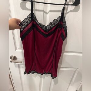 🟣Lane Bryant 18/20 Burgundy and Black Lace Chemise